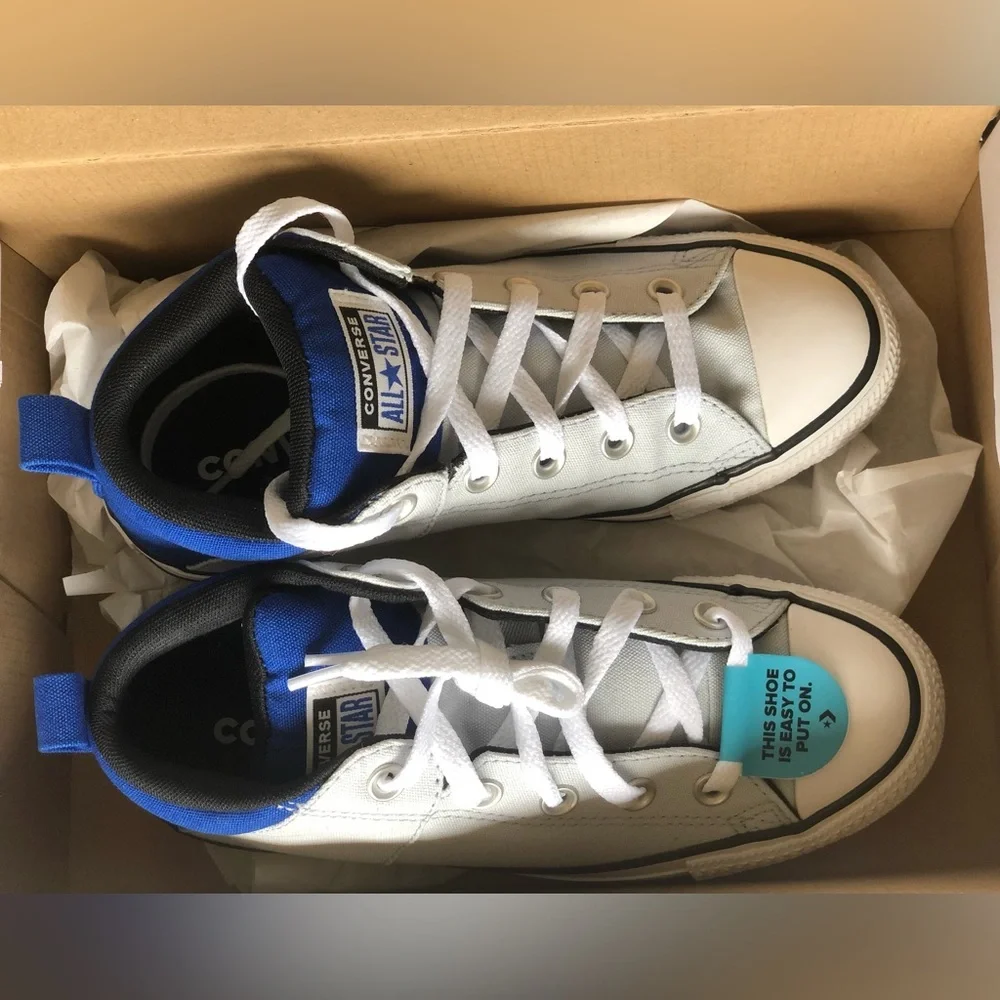 Converse Chuck Taylor All Star Axel Mid Ghosted/Blue/White Youth Shoes Size 4